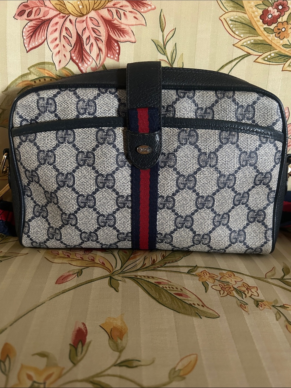 GUCCI GAC Supreme Sherry Line Legacy Flap Crossbody Bag